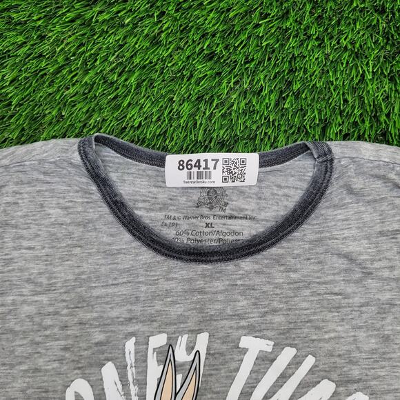 Looney-Tunes Bugs-Bunny Shirt Womens L/XL 19x24 Gray Cartoon - Picture 5 of 11